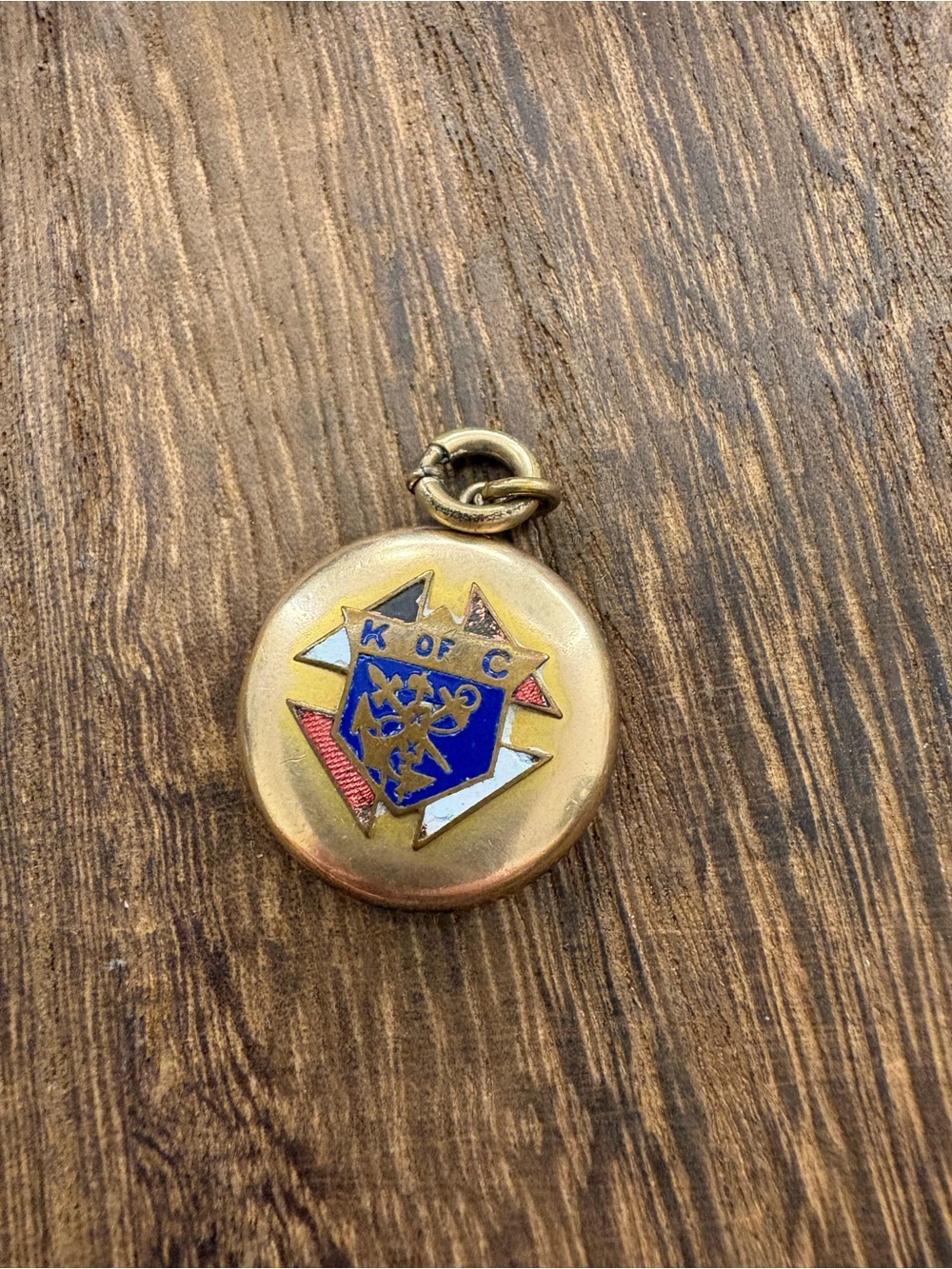 Vintage Gold Tone Knights of Columbus Locket Pendant